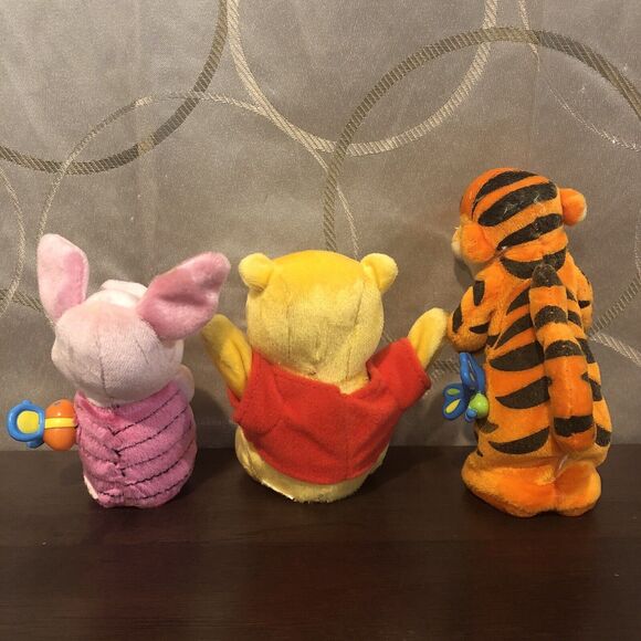 Winnie The Pooh Piglet Tigger 4” Wind Plush Toys Fisher Price Disney Not Working - Picture 2 of 16